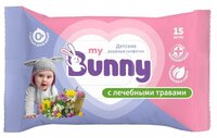 Влажные салфетки My Bunny с лечебными травами 15 шт.