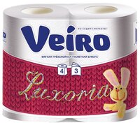 Туалетная бумага Veiro Luxoria белая трёхслойная 8 шт.