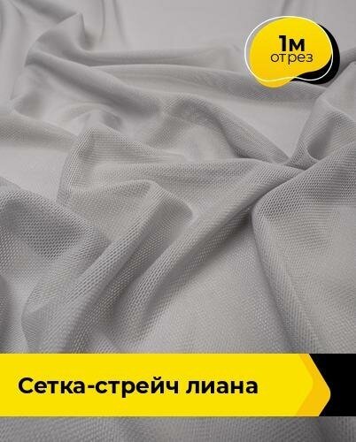 Ткань для шитья и рукоделия Сетка-стрейч "Лиана" 1 м * 150 см, серый 017