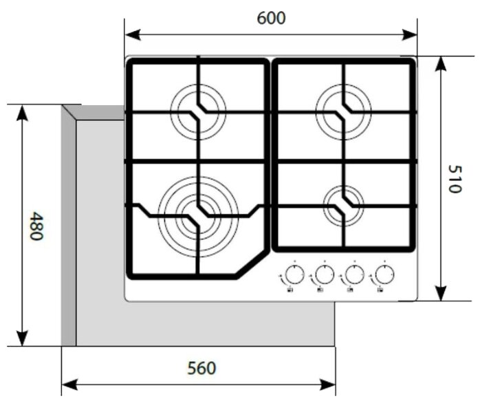 Газовая варочная панель LEX GVG 640-1 IV фото 2