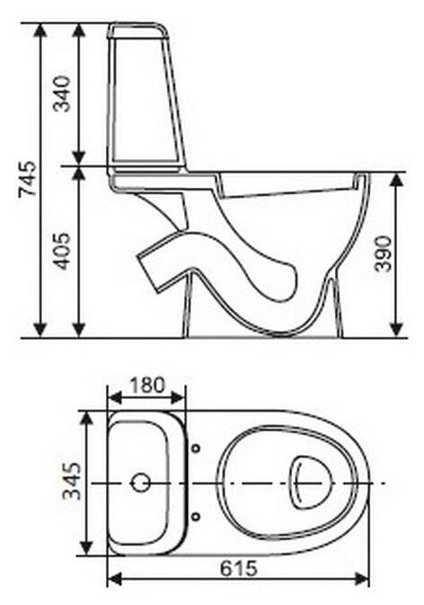 Max MAXSLCC01040513 Унитаз-компакт 62х34.5 см (косой выпуск, бачок, микролифт) Sanita Luxe - фото №2