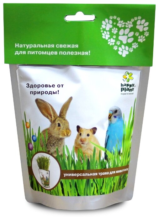 Лакомство для кроликов, хорьков, грызунов Happy Plant трава для животных