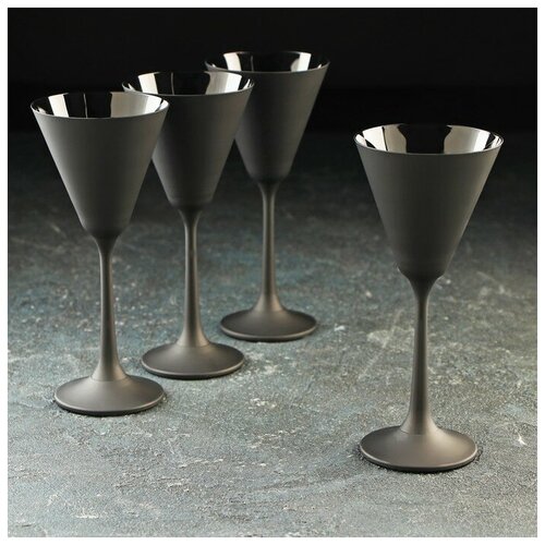 Bohemia Crystal Набор рюмок «Пралайн», 90 мл, 4 шт, цвет чёрный