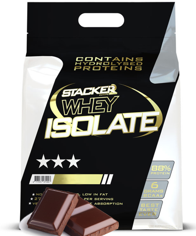 Протеин изолят Whey Isolate с BCAA + глютамин Stacker2 1500 гр, шоколад