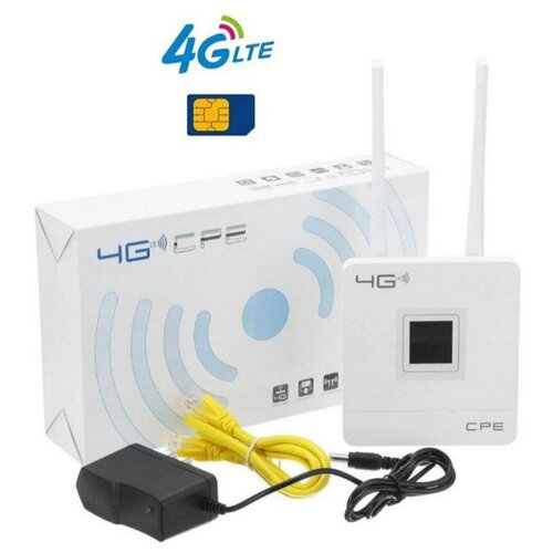 Wi-Fi-роутер с поддержкой сим-карт 4G, LTE, CPE, с двумя внешними антеннами/цветной дисплей / порт WAN/LAN / 2.4Ггц / wi fi роутер с поддержкой сим карт 4g lte cpe с двумя внешними антеннами цветной дисплей порт wan lan 2 4ггц сим 100гб в мес