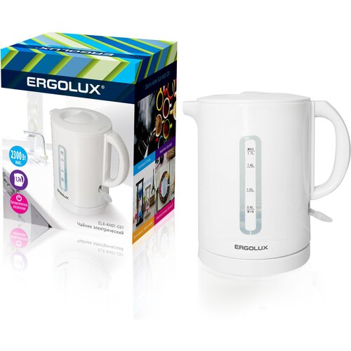 Чайник ELX-KH01-C01 пласт спираль 17л 160-250В 1500-2300Вт бел код 13114 Ergolux 3шт в упак 491700₽