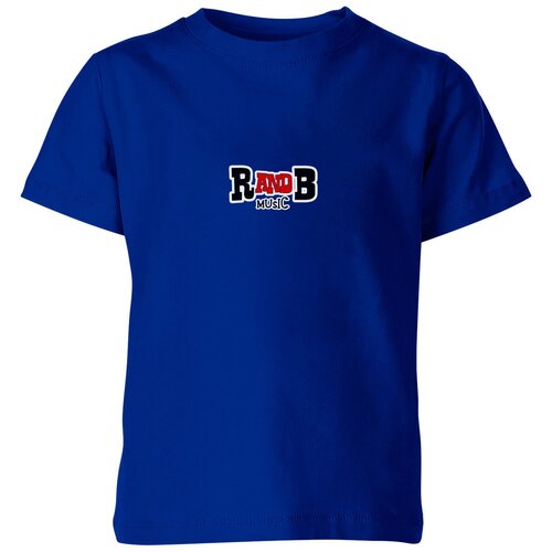 Детская футболка «R&B. R and B, music, музыка, блюз, ритм,» (128, синий)