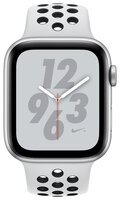 Часы Apple Watch Series 4 GPS 44mm Aluminum Case with Nike Sport Band серебристый/чистая платина/чер
