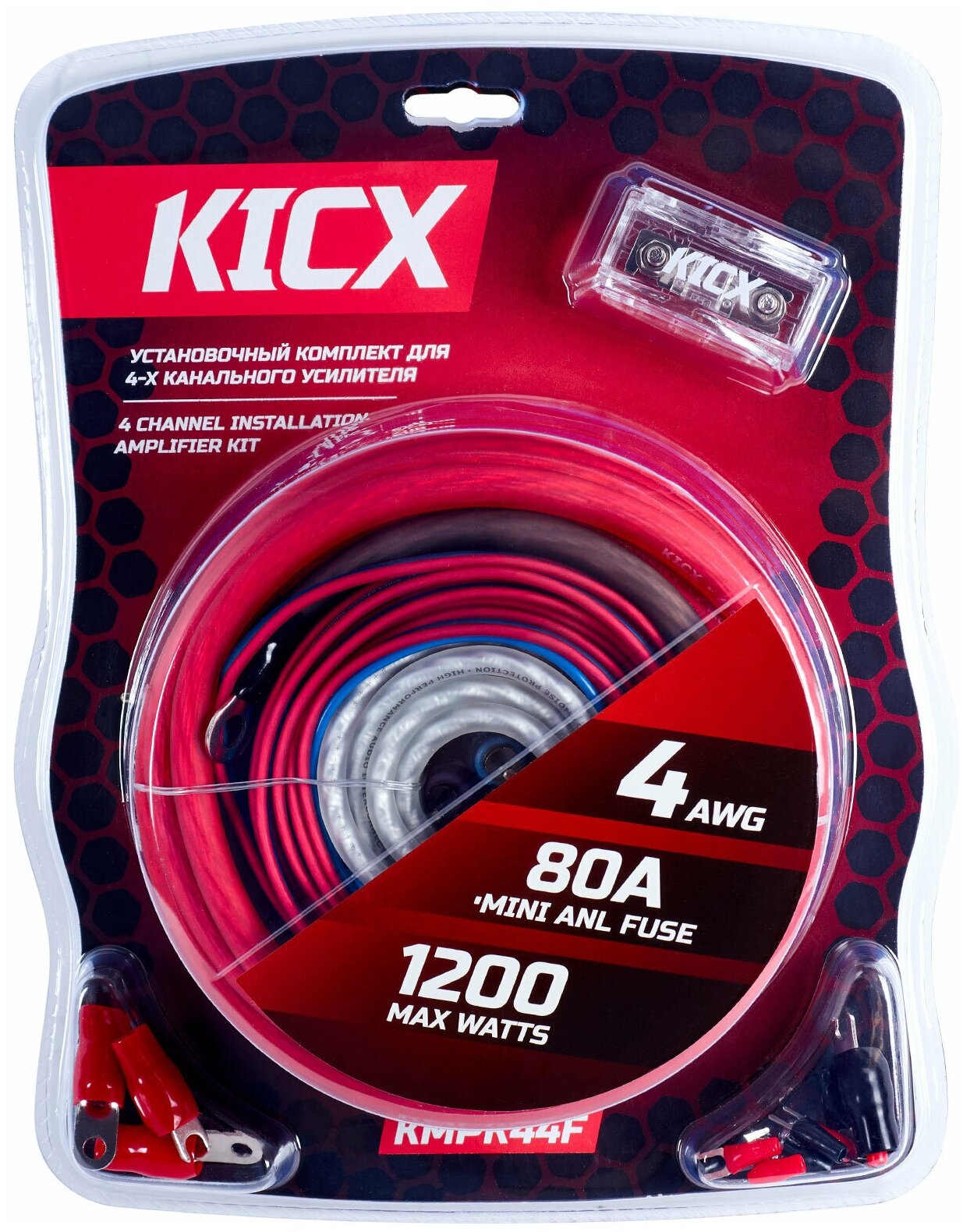 Установочный комплект для 4-х канального усилителя Kicx KMPK44F