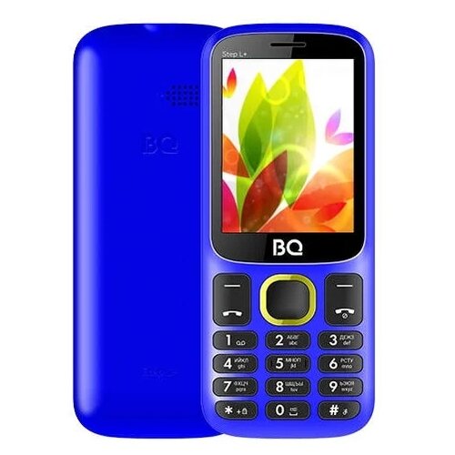 Телефон BQ 2440 Step L+, 2 SIM, сине-желтый телефон bq 2440 step l 2 sim бело красный