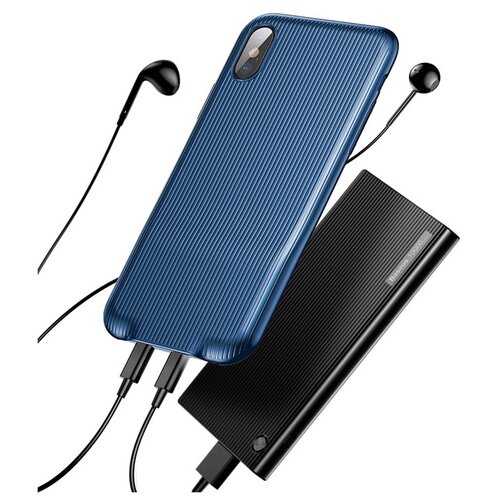 фото Чехол-накладка baseus audio case для apple iphone x dark blue