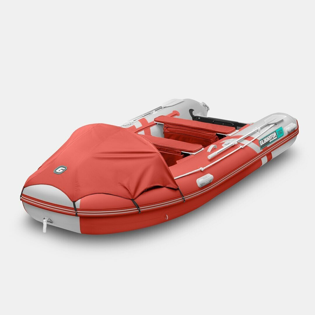 Надувная лодка GLADIATOR E380PRO красно-белый