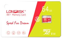 Карта памяти Londisk 4K+ microSDXC Class 10 UHS-I U3 64GB