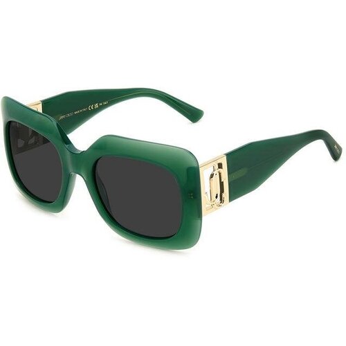 Солнцезащитные очки Jimmy Choo, квадратные, оправа: пластик, для женщин, зеленый