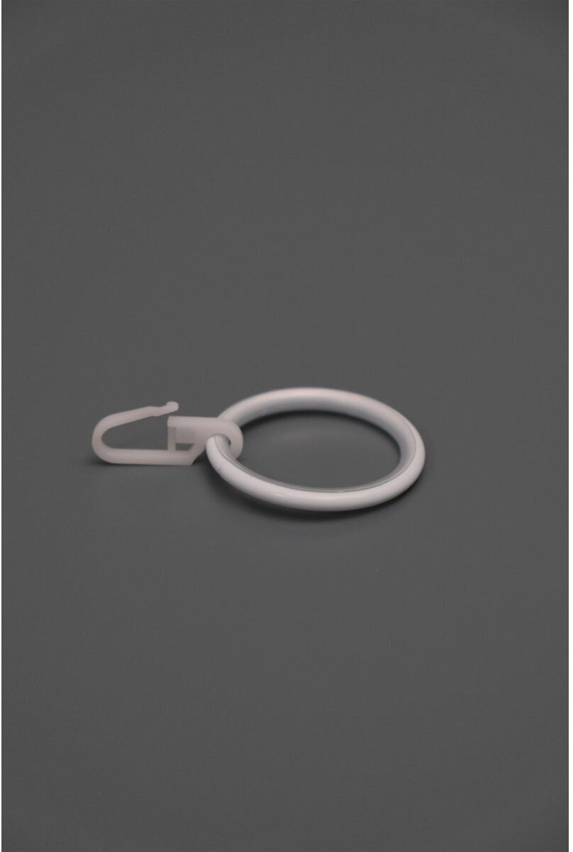 Кольца для штор 34 мм с крючком (10 шт.) Белый глянец - фотография № 6