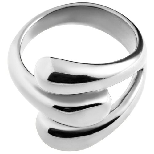 Кольцо Kalinka modern story, размер 16, серый, серебряный широкое х образное кольцо размер 19 kalinka