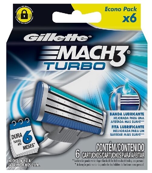 Сменные кассеты Gillette MACH3 Turbo 6 шт - фото №3
