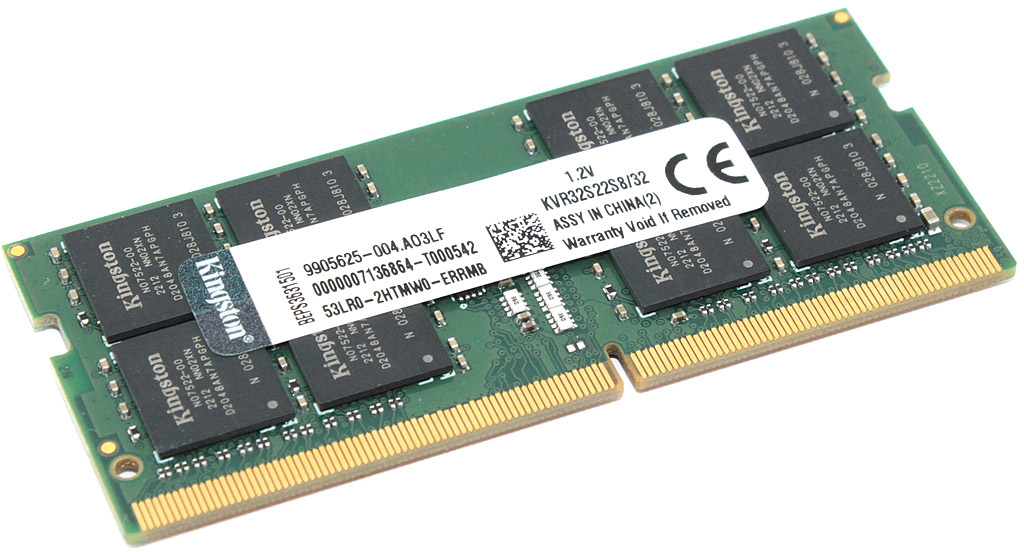 Модуль памяти Kingston SODIMM DDR4, 32ГБ, 3200МГц, PC4-25600