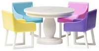Lundby Набор мебели для столовой Базовый (LB_60305600) белый/розовый/голубой