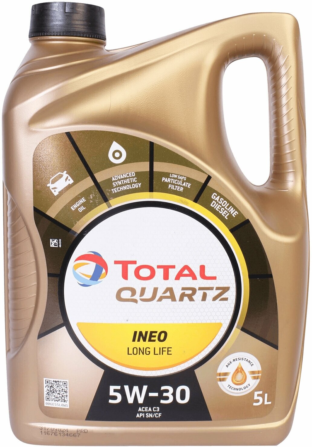 Синтетическое моторное масло TOTAL Quartz INEO Long Life 5W30, 5 л