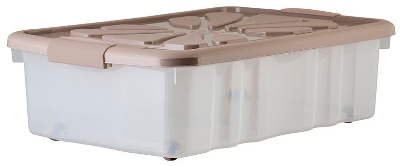 Ящик универсальный для хранения на колесах с крышкой с фиксаторами 25 литров