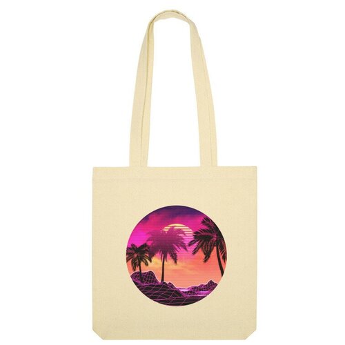 Сумка шоппер Us Basic, бежевый детская футболка пальмы и пляж в розовой дымке 140 темно розовый