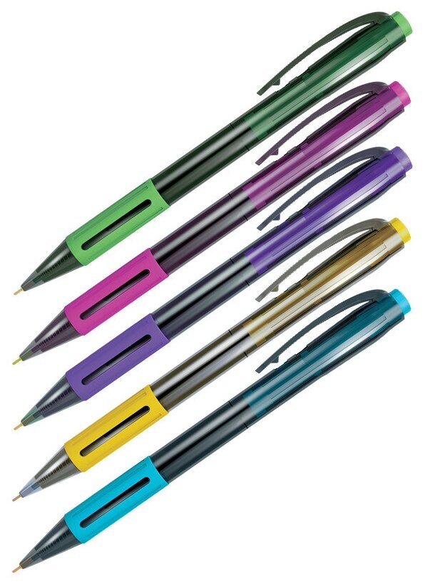 Ручка шариковая автоматическая Berlingo "SI-400 Color" синяя, 0,7мм, упаковка 30 шт.