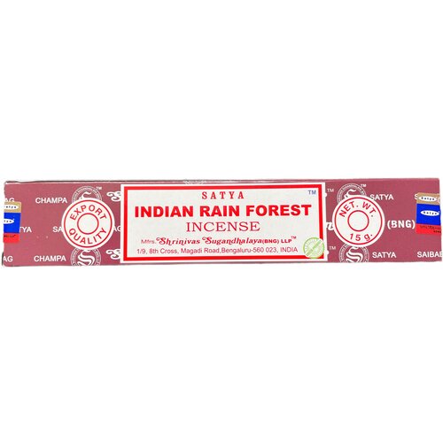 Благовония Satya Indian Rain Forest (Сатья Индийский Тропический Лес) 15 гр благовония satya nag champa super hit наг чампа супер хит 2 в 1