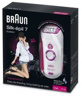 Эпилятор Braun 7-375 Silk-epil 7 белый/розовый