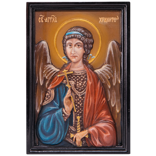 Резная икона Ангел Хранитель икона ангел хранитель резная из дерева
