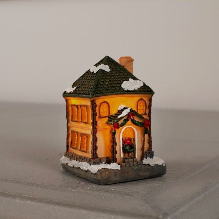 Luazon Lighting Светодиодная фигура «Дом» 5 × 4 × 4 см керамика батарейки AG13х2 свечение тёплое белое