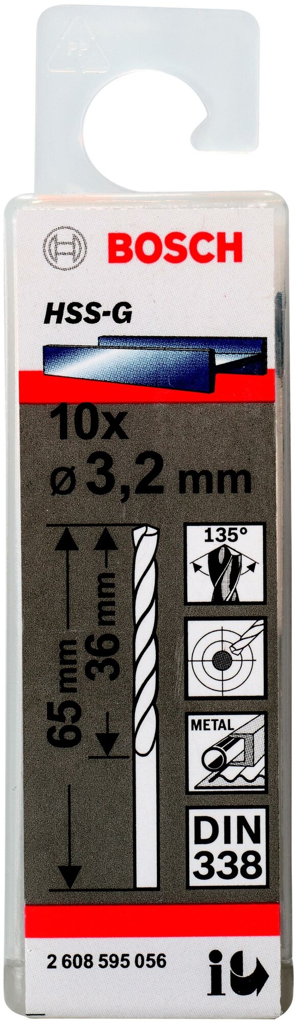 Набор сверл BOSCH Standardline 2.608.595.056 3.2 x 65 мм