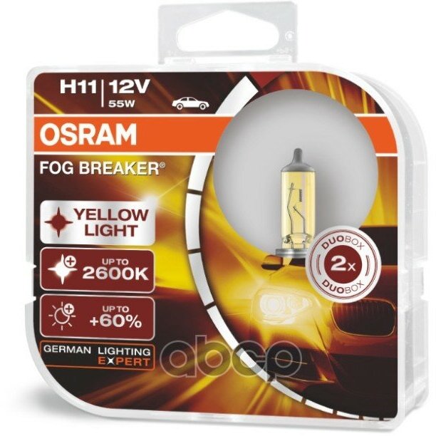 Комплект Ламп H11 12V 55W Pgj19-2 Fog Breaker 2600К 2Шт Osram арт. 62211FBRHCB