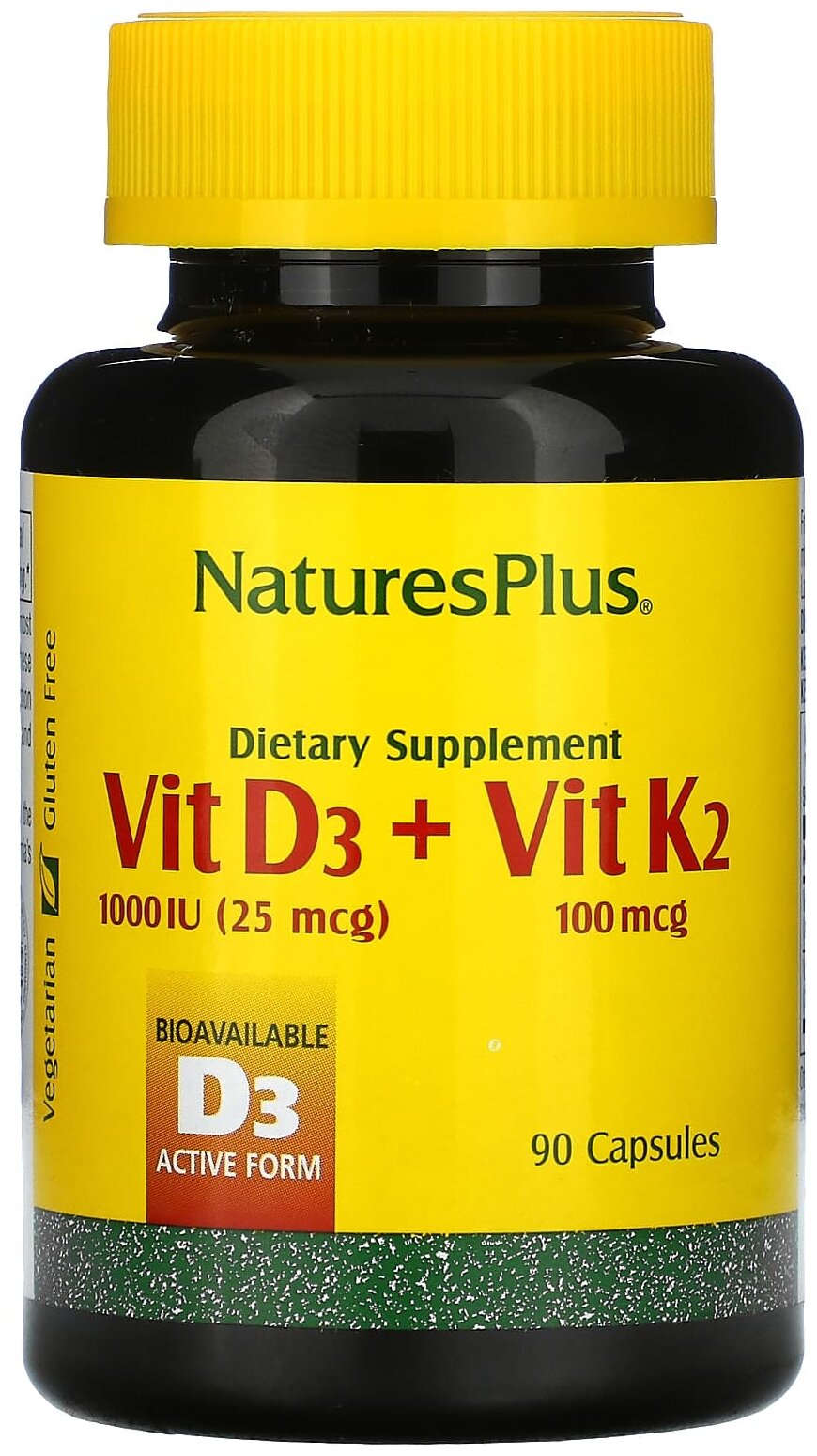 Капсулы Nature's Plus Vit D3/Vit K2, 80 г, 90 шт.