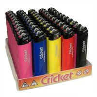 Зажигалка газовая, кремниевая Cricket (Крикет) ED1 New Standard, 1 блок -50 шт. (5 цветов)