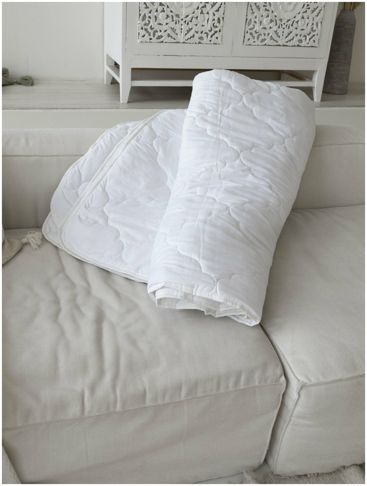 Одеяло Buton Bawelny 2-спальное, 175х210 см, всесезонное, с наполнителем микроволокно, цвет белый - фотография № 12