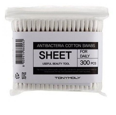 Tony Moly Антибактериальные ватные палочки Antibacterial Cotton Swabs, 300 шт, Корея