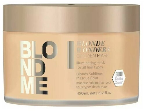 Schwarzkopf Professional, BlondMe, Blonde Wonders Golden Mask, золотая маска для волос, лечебная маска с золотистыми мерцающими пигментами, 450 мл