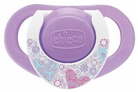 Пустышка силиконовая ортодонтическая Chicco Physio Compact 12+ (2 шт) розовый/фиолетовый