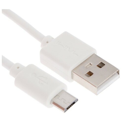 Кабель Maimi M215, microUSB - USB, 2 А, 1 м, белый