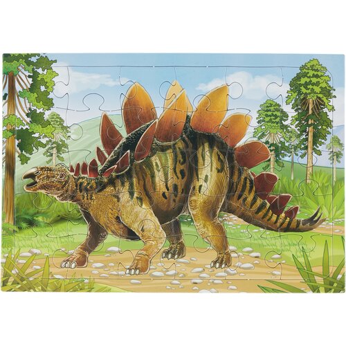 Пазл Динозавр стегозавр на планшете 30 элементов конструктор винтовой динозавр стегозавр 30 деталей в наборе 1шт