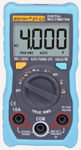 Изображение товара Портативный цифровой мультиметр ZOYI ZT-C3 Автоматический выбор диапазонов, TRMS, NCV