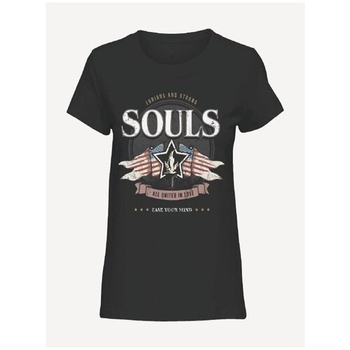 ONLY, футболка для девочки, Цвет: черный/SOULS, размер: 122/128