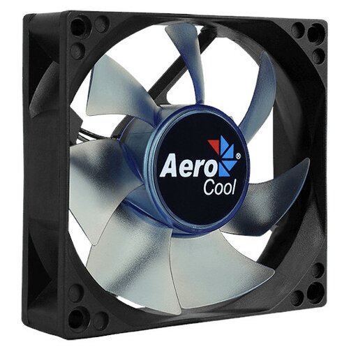 Вентилятор для корпуса AeroCool Motion 8 Blue-3P, черный/синяя подсветка вентилятор для корпуса aerocool motion 8 blue 3p 80