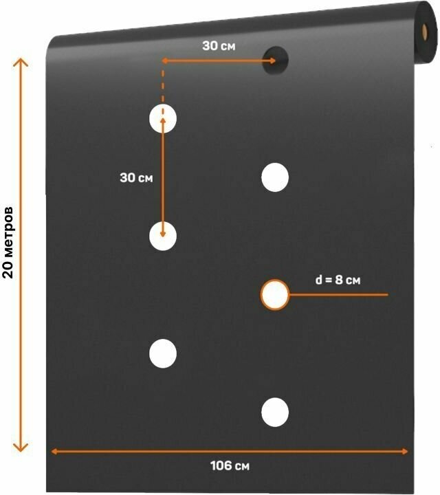 Мульчирующий перфорированный материал для защиты от сорняков Агротекс - фотография № 2