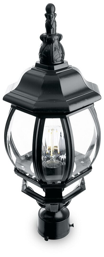 Светильник садово-парковый Feron 8103/PL8103 восьмигранный на столб 100W E27 230V, черный