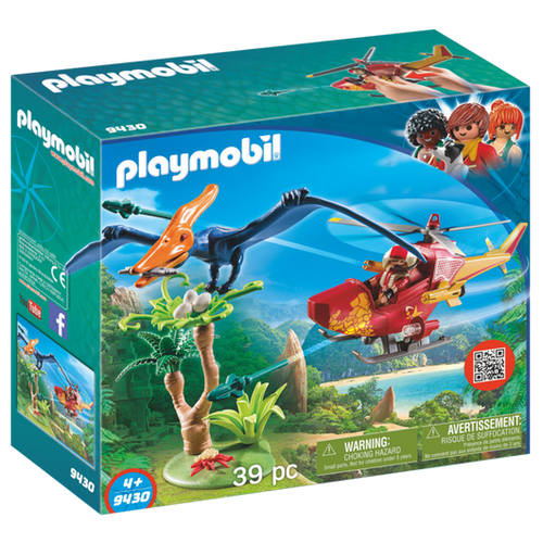 фото Набор с элементами конструктора playmobil dinos 9430 вертолет для приключений с птеродактилем