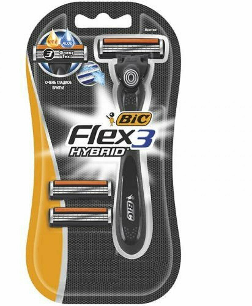 Станок бритвенный Bic Flex 3 Hybrid,2 кассеты