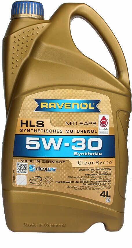 Масло моторное RAVENOL HLS 5W30 4л