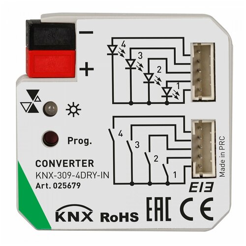 INTELLIGENT ARLIGHT Конвертер KNX-309-4DRY-IN (BUS) (IARL, Пластик) intelligent arlight конвертер knx 304 eth din bus intelligent arlight пластик